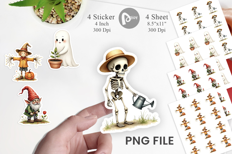 Sticker Watercolor Garden Ghouls