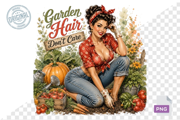 Garden Hair Dont Care Funny Gardening PNG Design