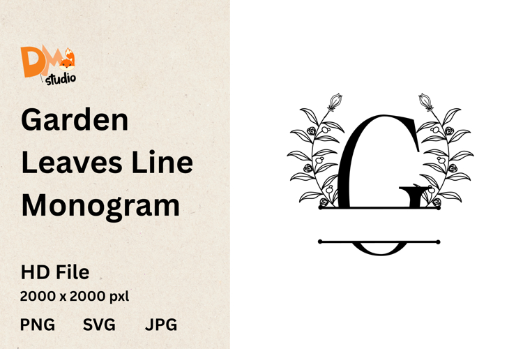 Garden Leaves Line Monogram