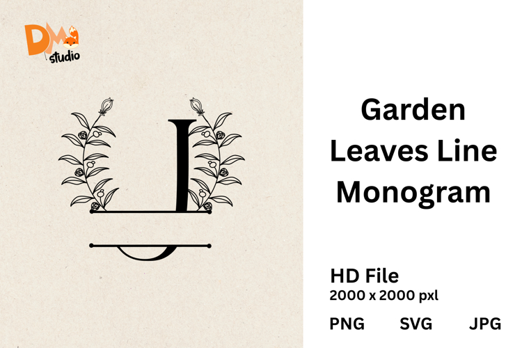Garden Leaves Line Monogram