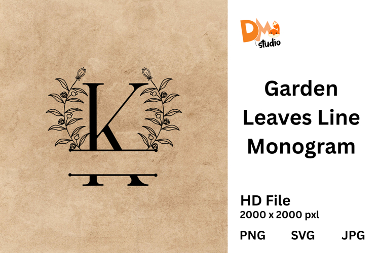 Garden Leaves Line Monogram