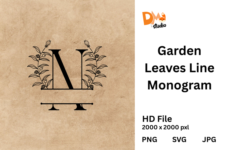 Garden Leaves Line Monogram