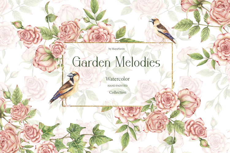 Watercolor Garden Melodies Collection Bundle