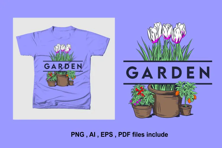 Garden text illustration design