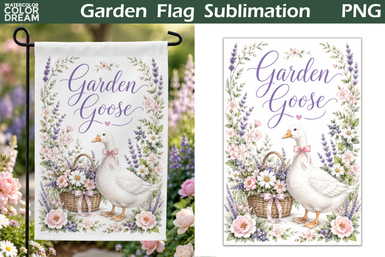 Garden Goose Flag | Floral Goose Sublimation