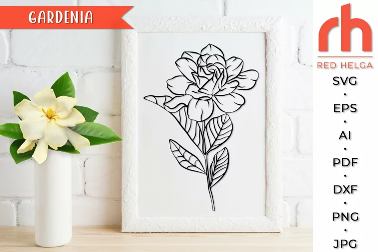 Gardenia SVG, Tropic Flower Cut File, Summer Pant DXF