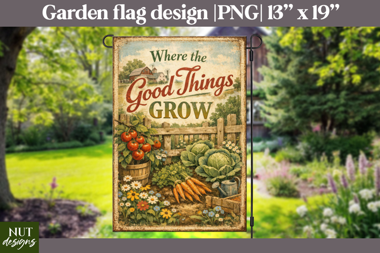 Harvest Garden flag Good Things Grow Farmhouse decor example image 1