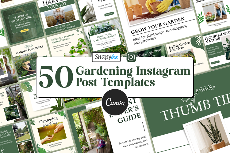 Gardening Instagram Canva Post Templates