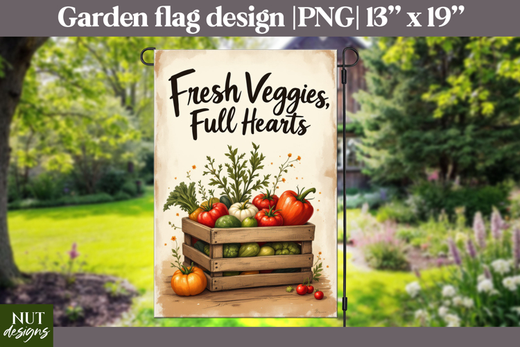Fresh Veggies Garden flag Farmhouse decor gardening
