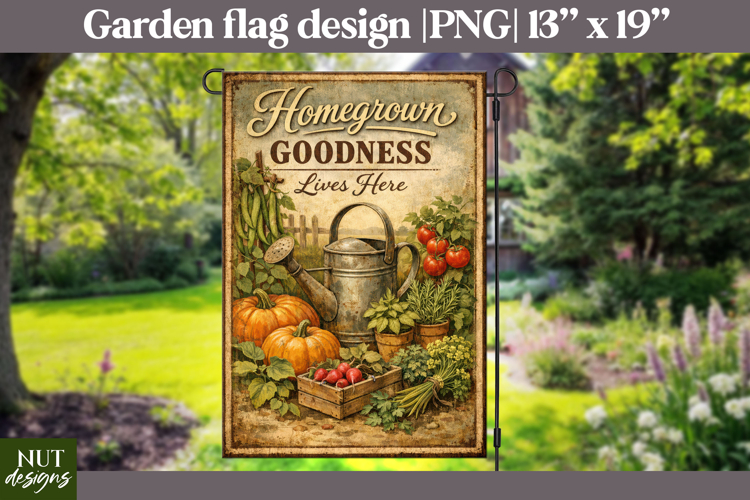 Harvest Homegrown Goodness Garden Flag Farmhouse decor