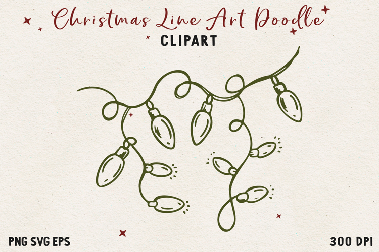 Vintage Hand-Drawn Christmas Illustration| Line Art Clipart