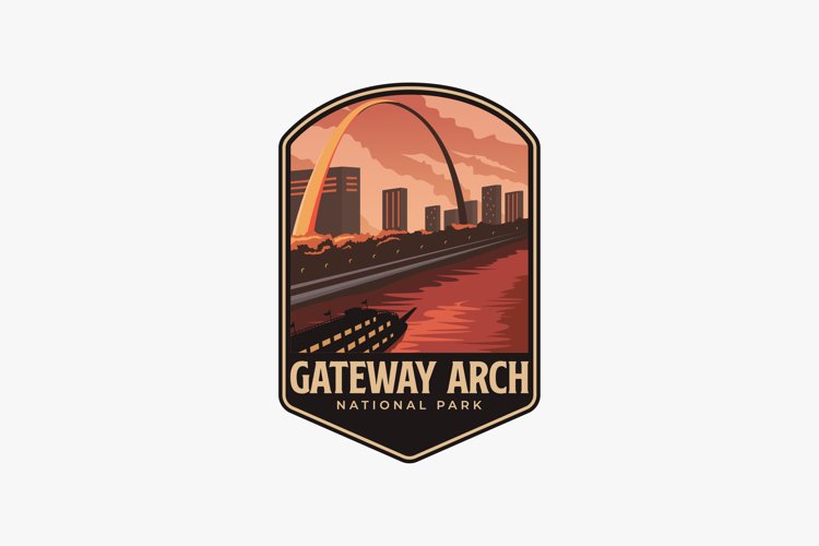 Gateway Arch National Park Iron-On Patch – St. Louis Souvenir, Applique, Nature Badge