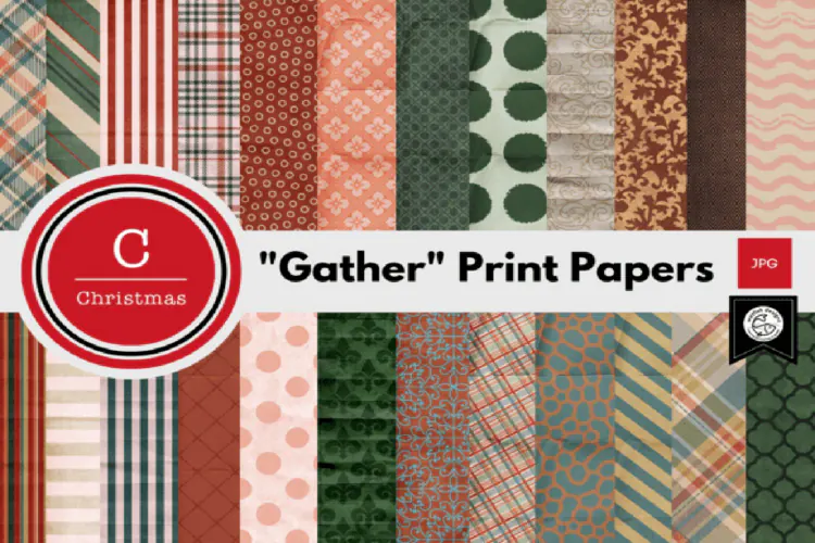Gather Thanksgiving Pattern Print Papers