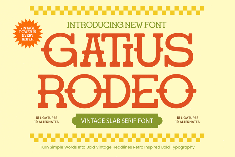 Gatius Rodeo - Vintage Slab Serif Font