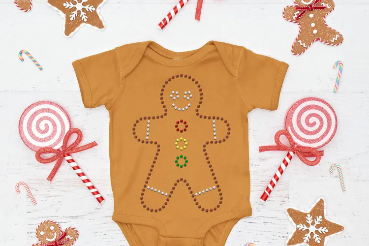 Large Gingerbread Man Rhinestone Template SVG File