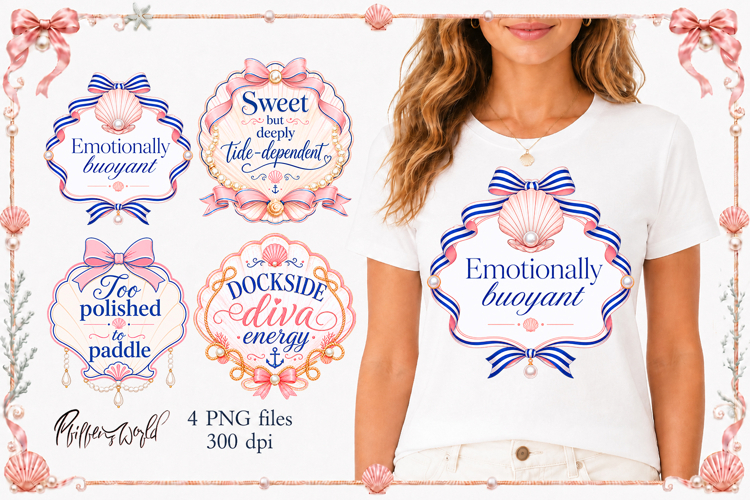 Girly Coastal Funny Quotes PNG | Ironic Designs