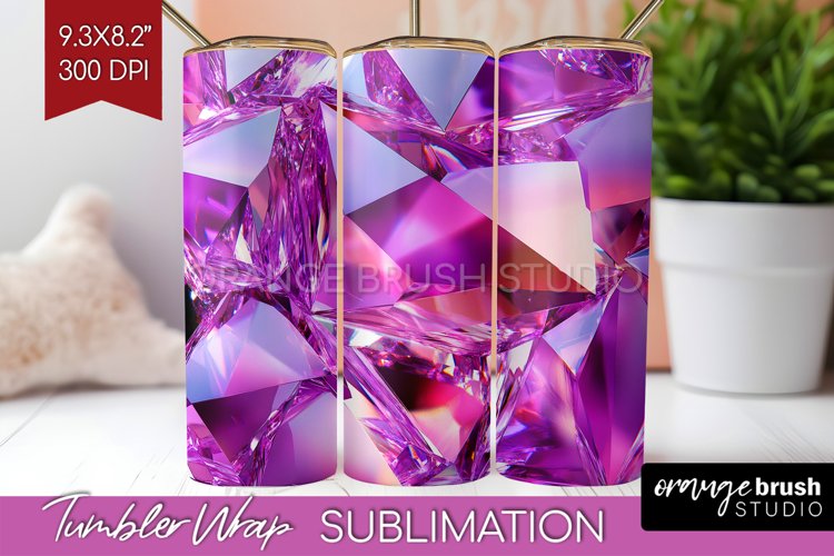 Gem Tumbler Wrap - Crystal Tumbler PNG Sublimation