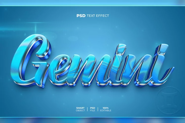Gemini 3D editable text effect