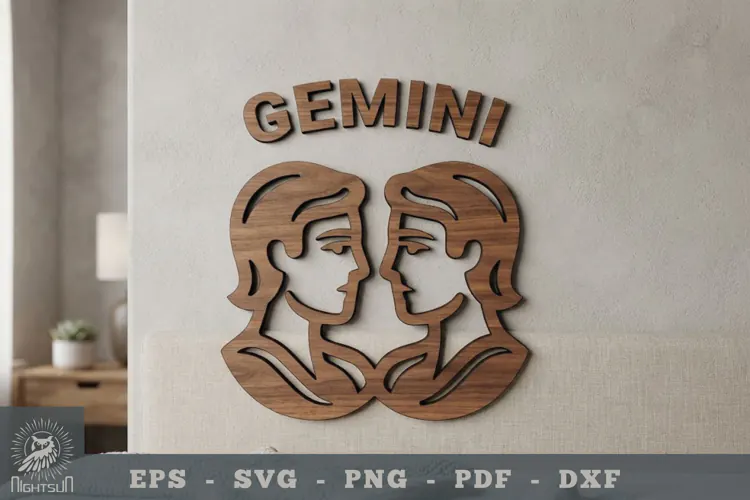 Gemini Zodiac Lasercut Wall Decor