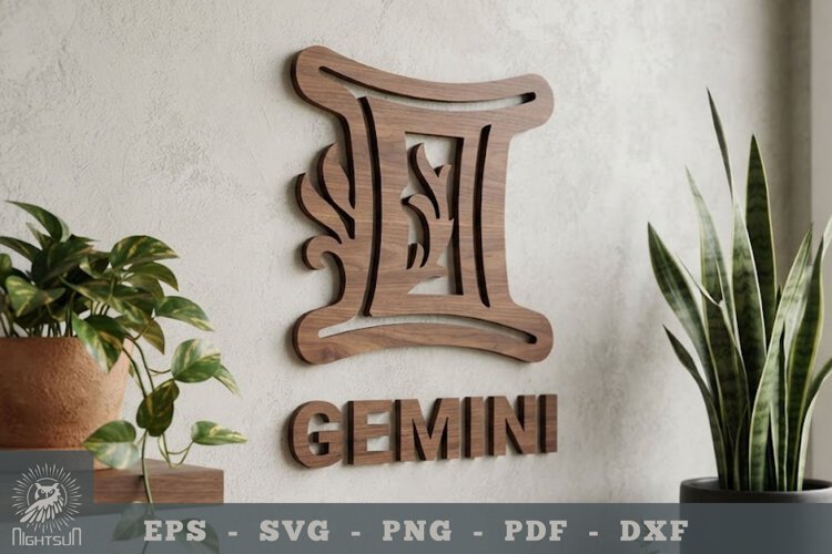 Gemini Zodiac Lasercut Wall Decor example image 1