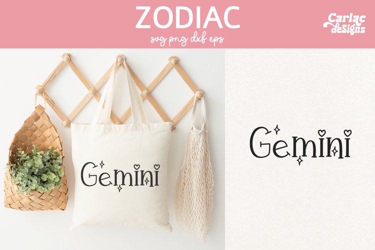 Gemini Zodiac Sign SVG and Sublimation