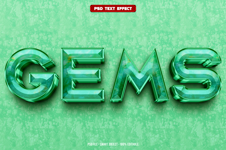 Gems 3D editable text effect