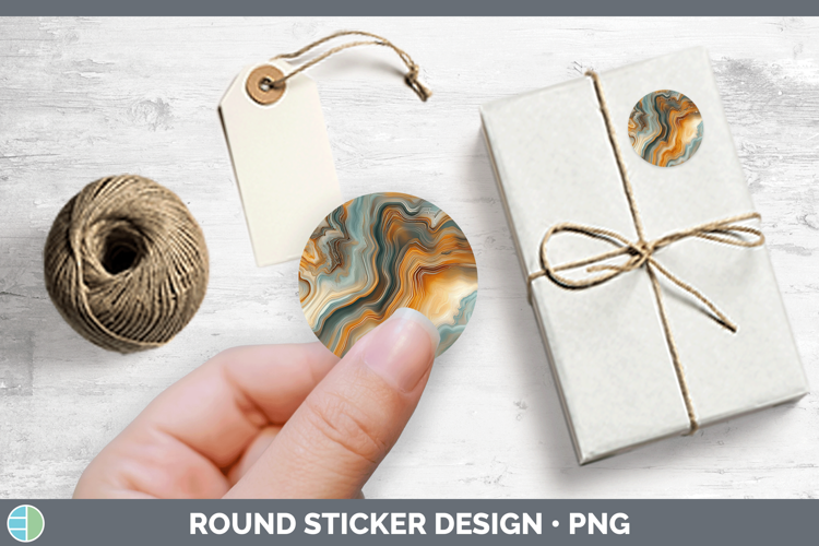 Gems Agate Stickers | Round Labels Designs