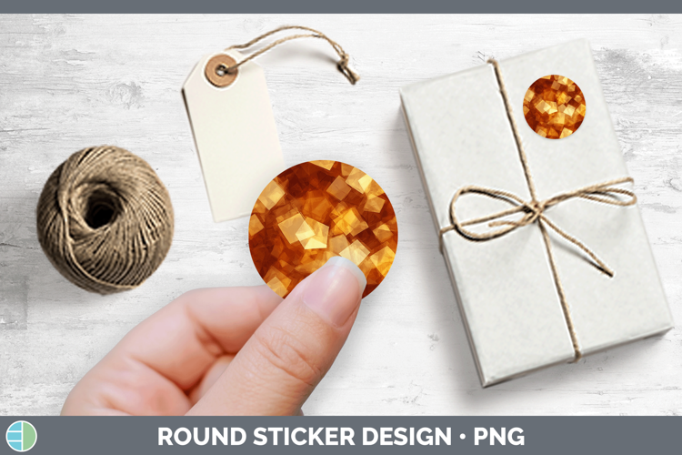 Gems Amber Stickers | Round Labels Designs