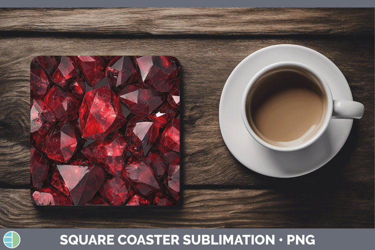 Gems Garnet Square Coaster Sublimation Coaster Designs