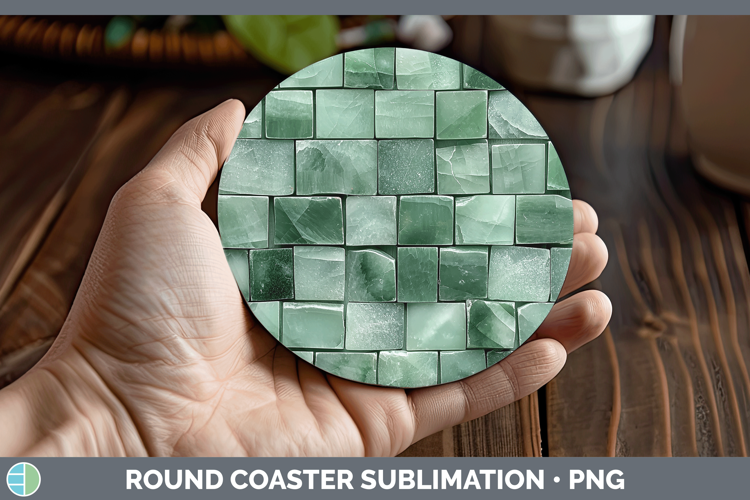 Gems Jade Round Coaster Sublimation Coaster Designs