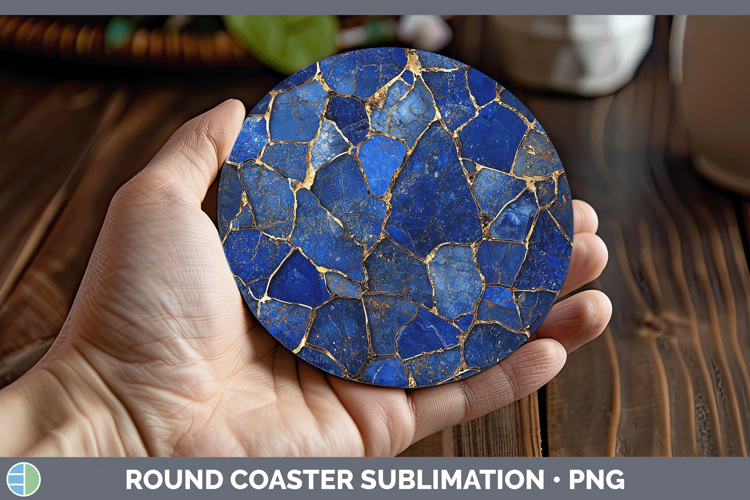 Gems Lapis Lazuli Round Coaster Sublimation Coaster Designs