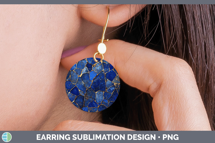 Gems Lapis Lazuli Round Earrings Sublimation Earrings Design