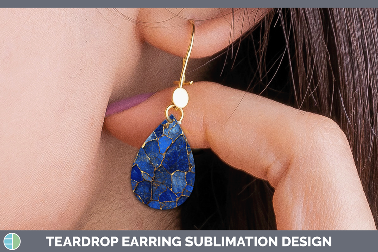 Gems Lapis Lazuli Teardrop Earrings Sublimation Earrings Des