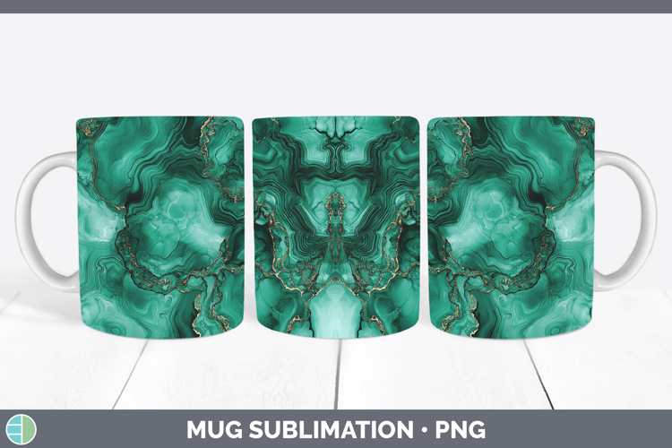 Gems Malachite Mug Wrap Sublimation Coffee Cup Designs
