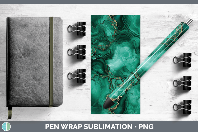 Gems Malachite Pen Wrap Sublimation Pen Designs