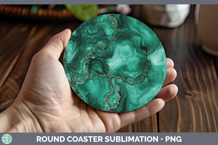 Gems Malachite Round Coaster Sublimation Coaster Designs