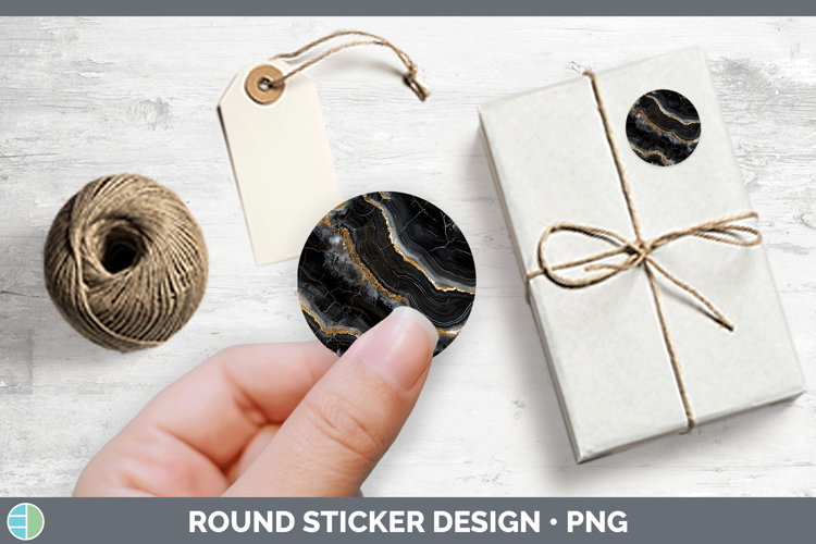 Gems Onyx Stickers | Round Labels Designs