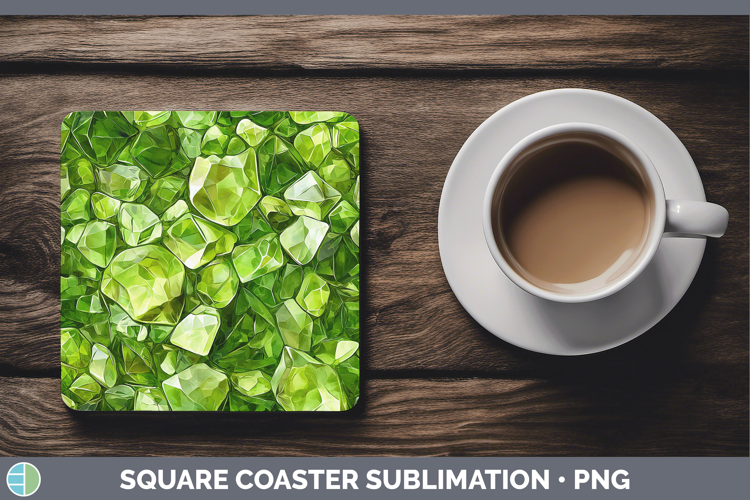 Gems Peridot Square Coaster Sublimation Coaster Designs