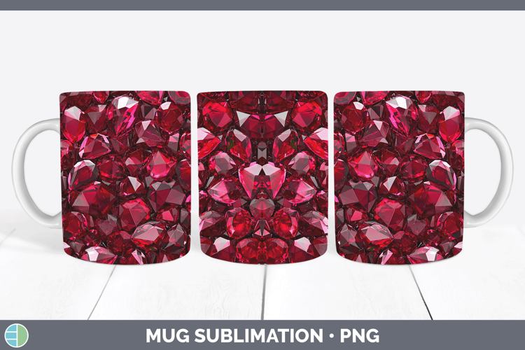 Gems Ruby Mug Wrap Sublimation Coffee Cup Designs