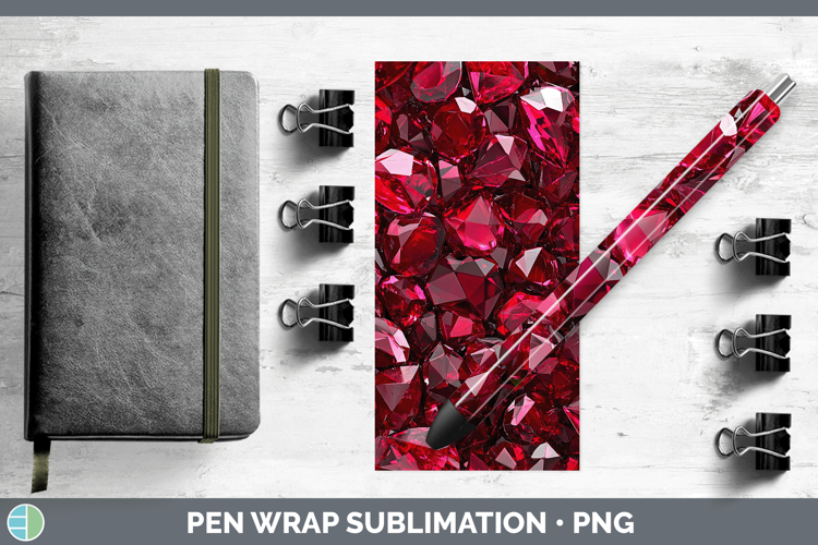 Gems Ruby Pen Wrap Sublimation Pen Designs