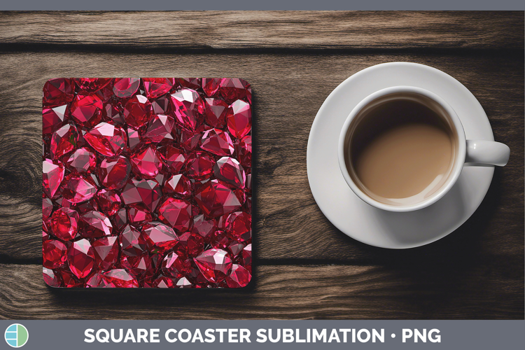 Gems Ruby Square Coaster Sublimation Coaster Designs