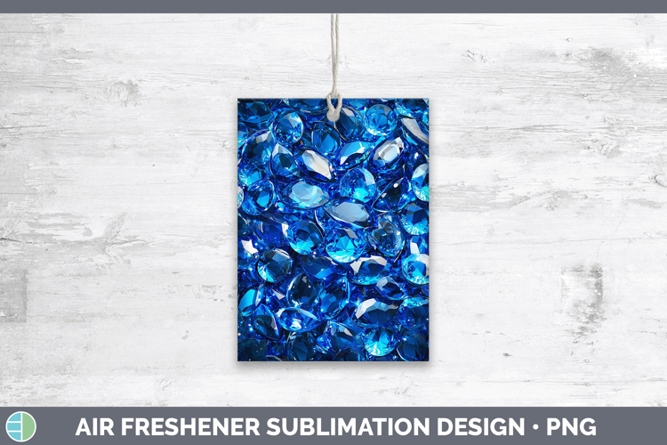 Gems Sapphire Air Freshener Sublimation Car Freshener Design