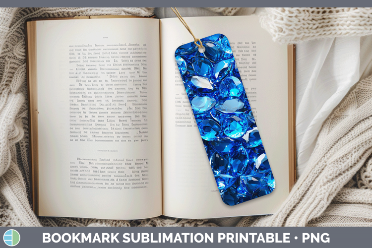 Gems Sapphire Bookmark Sublimation Printable Designs