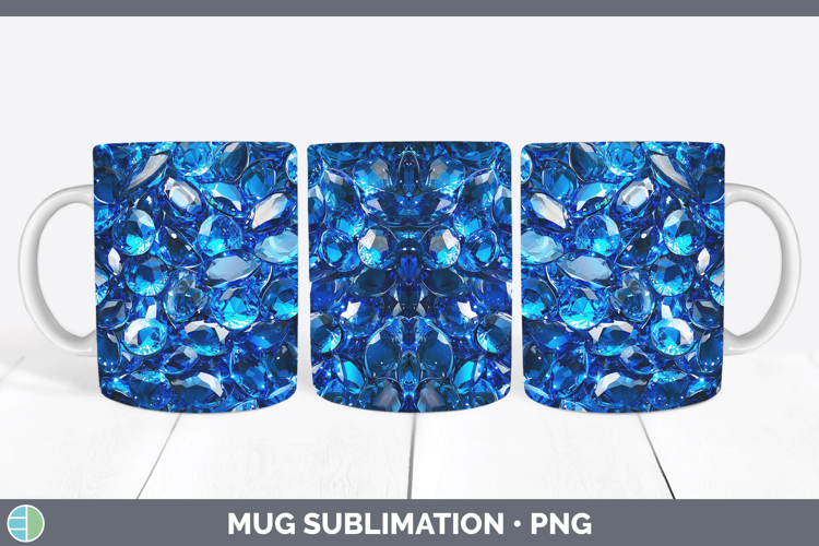 Gems Sapphire Mug Wrap Sublimation Coffee Cup Designs