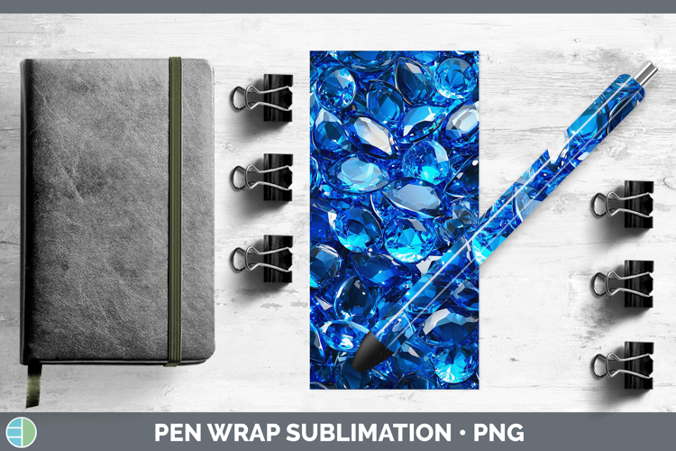 Gems Sapphire Pen Wrap Sublimation Pen Designs
