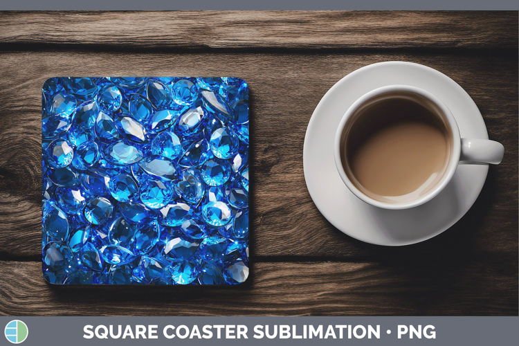 Gems Sapphire Square Coaster Sublimation Coaster Designs