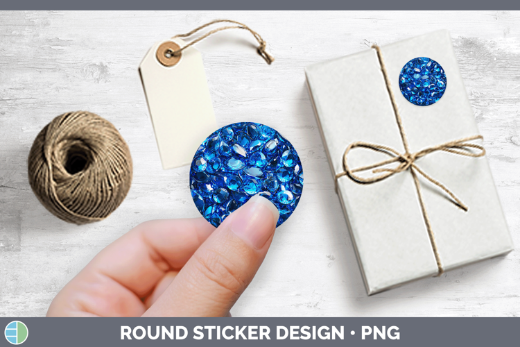 Gems Sapphire Stickers | Round Labels Designs