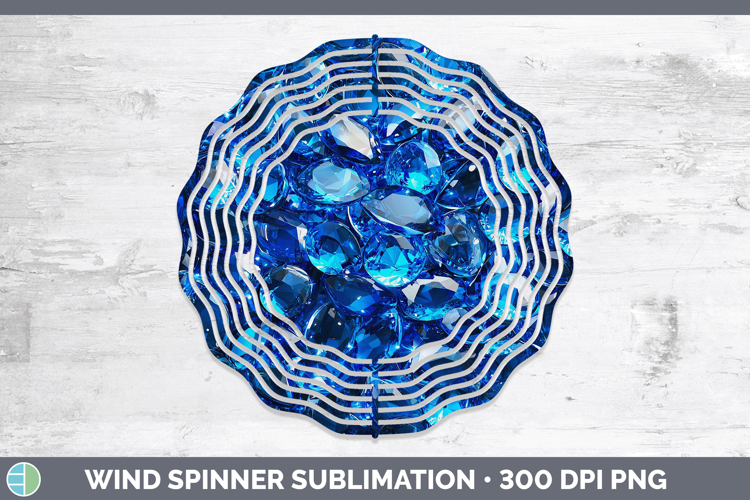 Gems Sapphire Wind Spinner Sublimation Spinner Designs