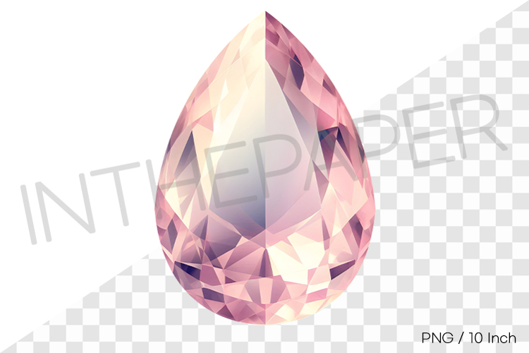Lovely pink morganite pear cut PNG gemstone jewelry mineral