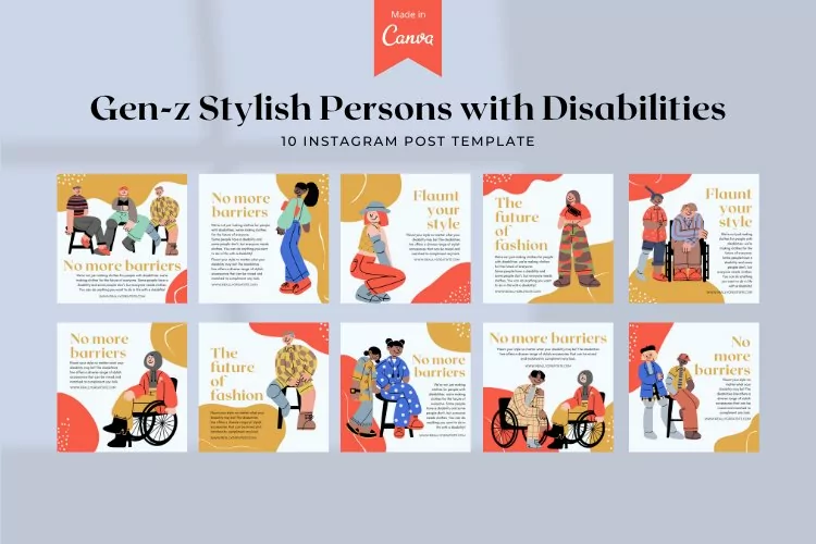 Gen Z Stylish Persons with Disabilities Instagram Post Canva